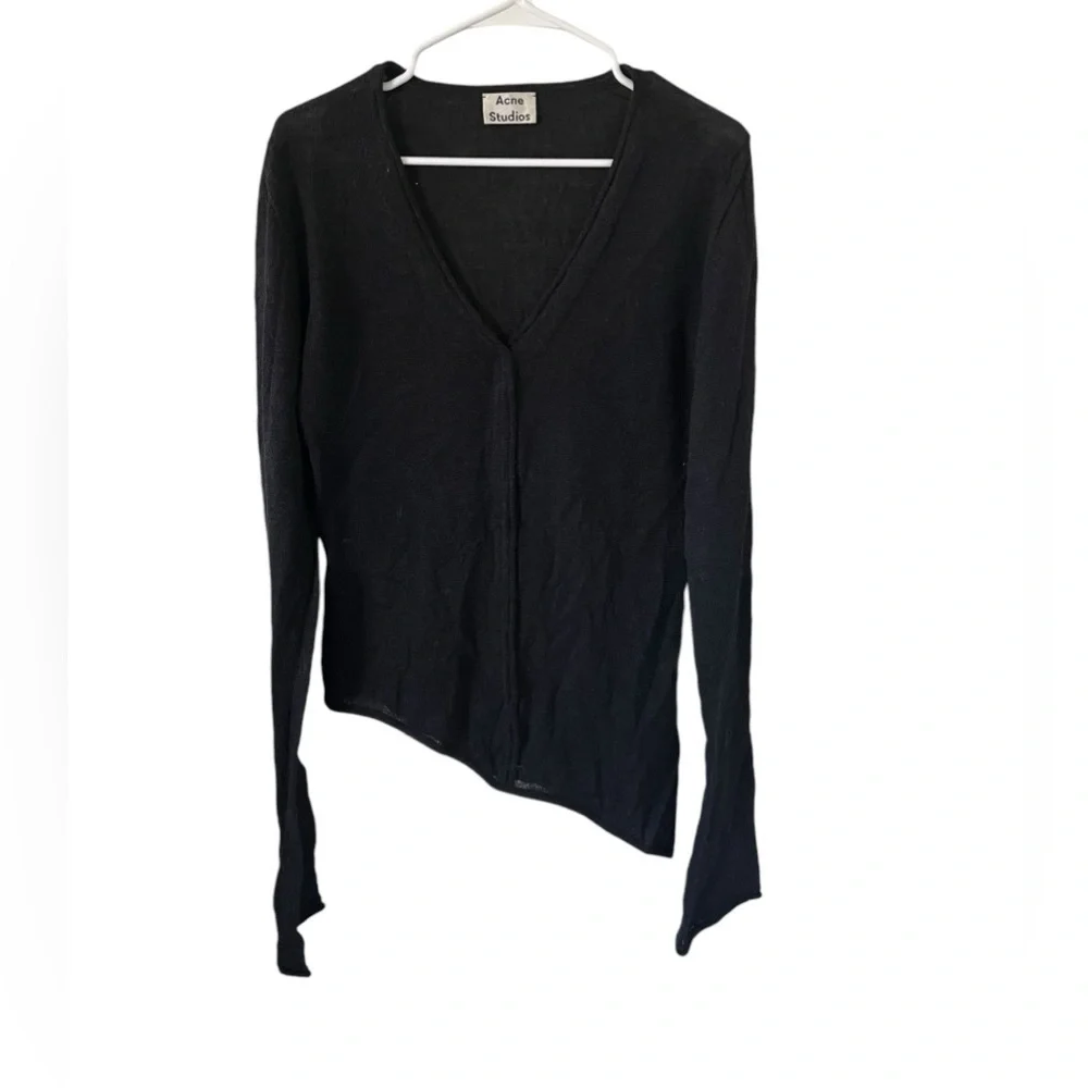 Acne Studios Jaden Black Alpaca Asymmetrical Top - Picture 8 of 12